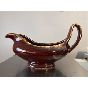 Hull Pottery USA Brown Drip 10¼" Large Gravy Boat Lovely Preowned NICE!